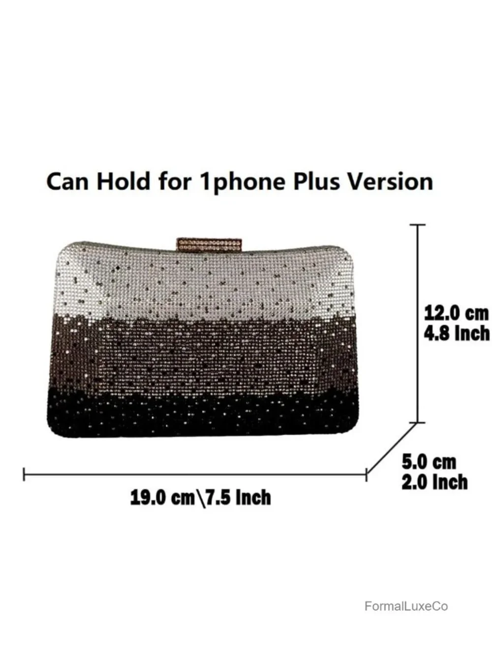 Rhinestone Evening Clutch Purse with Detachable Chain Strap for Party Dinner